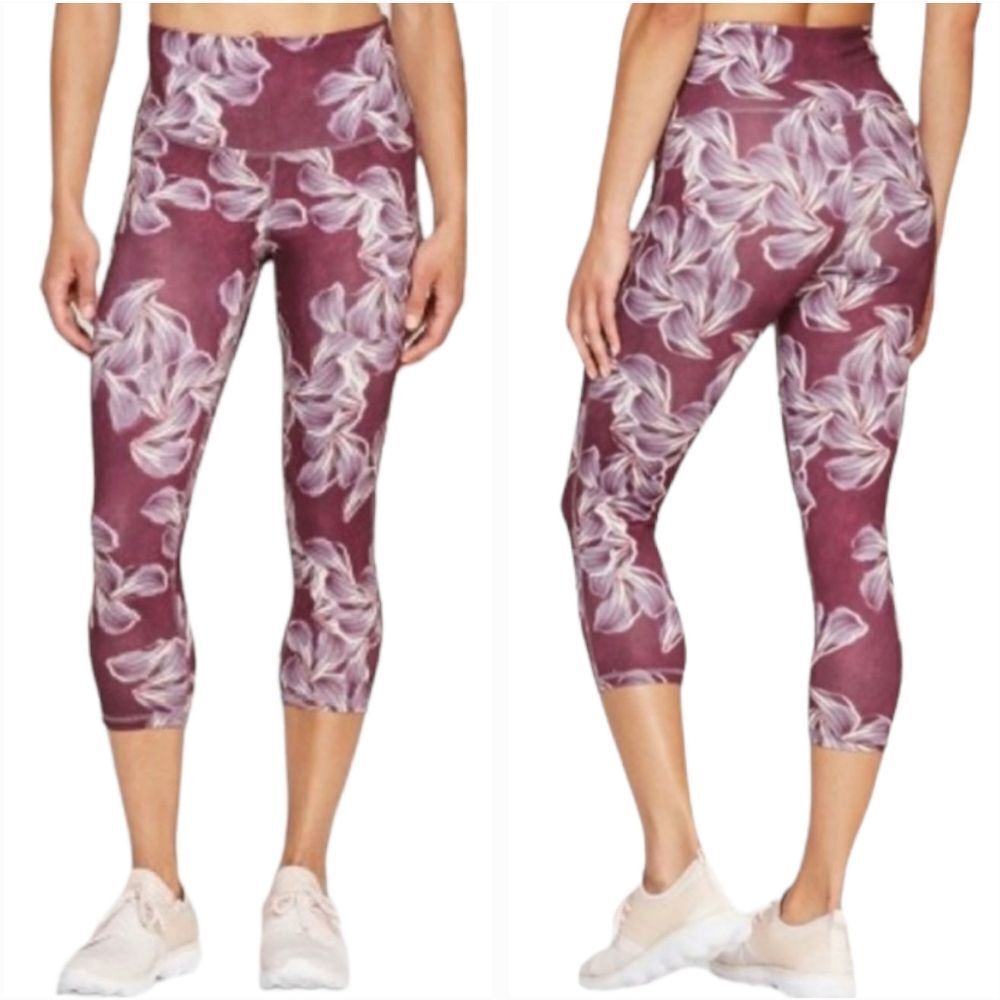 ☔️🔺️Champion Maroon Orchid Print Athletic Pants Medium